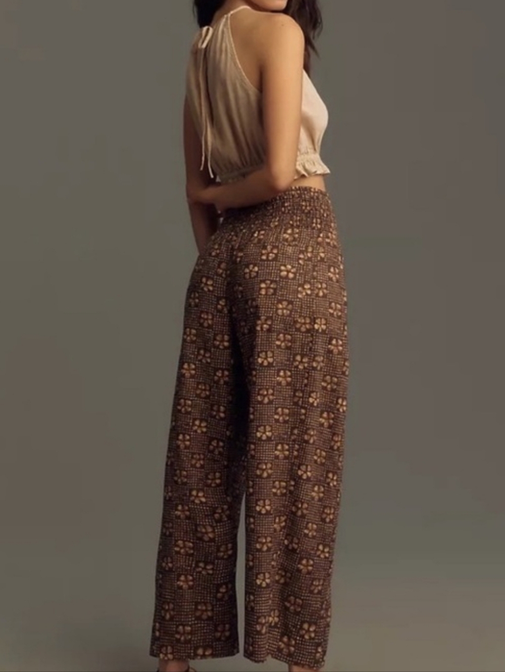 Pilcro Brown Printed Wide-Leg Pants - Picture 2 of 7